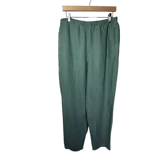 J. Crew Sage Green Linen Pants Size Large Tall Length - Picture 1 of 7